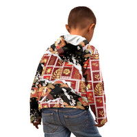 Hawaii Japanese Culture Black Kid Hoodie Spring Cranes Aloha Pattern