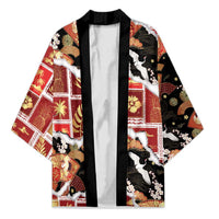 Hawaii Japanese Culture Black Kimono Spring Cranes Aloha Pattern