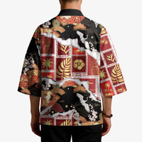 Hawaii Japanese Culture Black Kimono Spring Cranes Aloha Pattern