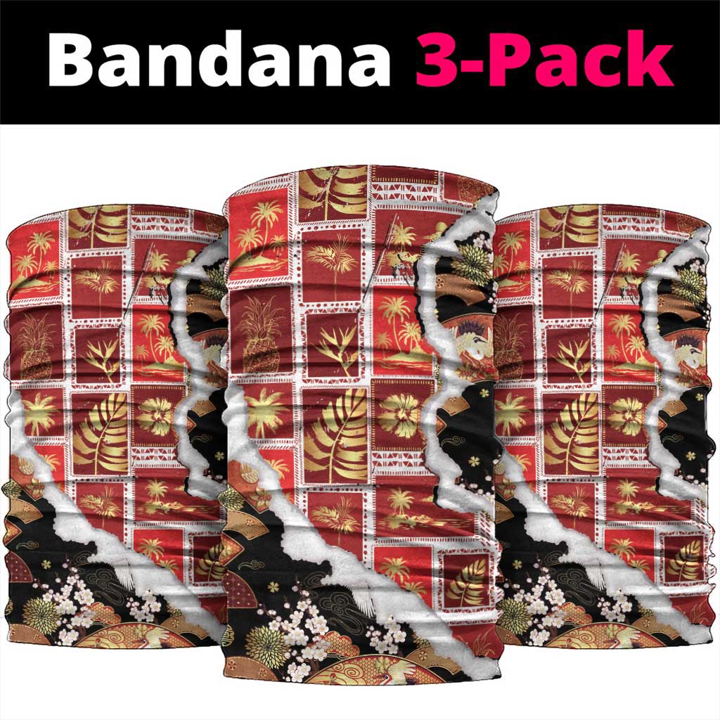 Hawaii Japanese Culture Black Neck Gaiter Spring Cranes Aloha Pattern
