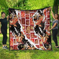 Hawaii Japanese Culture Black Quilt Spring Cranes Aloha Pattern