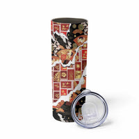 Hawaii Japanese Culture Black Skinny Tumbler Spring Cranes Aloha Pattern LT01 - Polynesian Pride