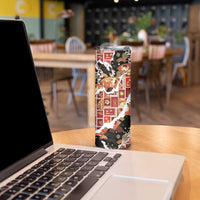 Hawaii Japanese Culture Black Skinny Tumbler Spring Cranes Aloha Pattern LT01 - Polynesian Pride