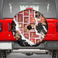 Hawaii Japanese Culture Black Spare Tire Cover Spring Cranes Aloha Pattern