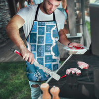 Hawaii Japanese Culture Blue Apron Spring Cranes Aloha Pattern