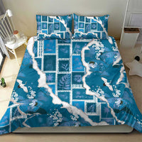 Hawaii Japanese Culture Blue Bedding Set Spring Cranes Aloha Pattern LT01 - Polynesian Pride