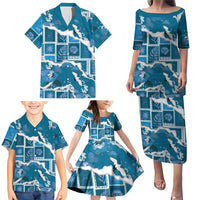 Hawaii Japanese Culture Blue Family Matching Puletasi and Hawaiian Shirt Spring Cranes Aloha Pattern LT01 - Polynesian Pride