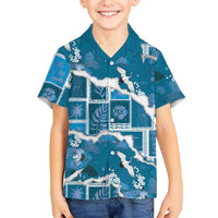 Hawaii Japanese Culture Blue Hawaiian Shirt Spring Cranes Aloha Pattern