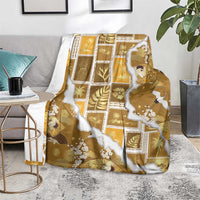 Hawaii Japanese Culture Gold Blanket Spring Cranes Aloha Pattern LT01 - Polynesian Pride