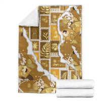 Hawaii Japanese Culture Gold Blanket Spring Cranes Aloha Pattern LT01 - Polynesian Pride