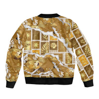 Hawaii Japanese Culture Gold Bomber Jacket Spring Cranes Aloha Pattern LT01 - Polynesian Pride