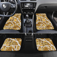 Hawaii Japanese Culture Gold Car Mats Spring Cranes Aloha Pattern