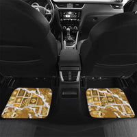 Hawaii Japanese Culture Gold Car Mats Spring Cranes Aloha Pattern