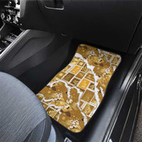Hawaii Japanese Culture Gold Car Mats Spring Cranes Aloha Pattern