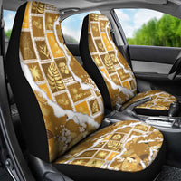 Hawaii Japanese Culture Gold Car Seat Cover Spring Cranes Aloha Pattern