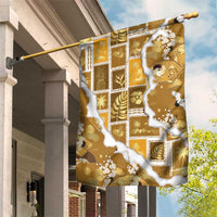 Hawaii Japanese Culture Gold Garden Flag Spring Cranes Aloha Pattern