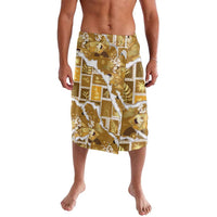Hawaii Japanese Culture Gold Lavalava Spring Cranes Aloha Pattern