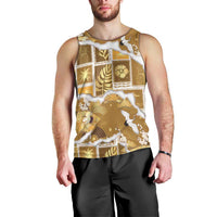 Hawaii Japanese Culture Gold Men Tank Top Spring Cranes Aloha Pattern