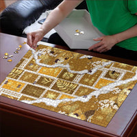 Hawaii Japanese Culture Gold Puzzle Spring Cranes Aloha Pattern