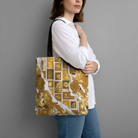 Hawaii Japanese Culture Gold Tote Bag Spring Cranes Aloha Pattern
