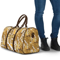 Hawaii Japanese Culture Gold Travel Bag Spring Cranes Aloha Pattern