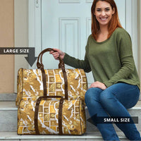 Hawaii Japanese Culture Gold Travel Bag Spring Cranes Aloha Pattern