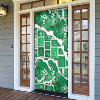 Hawaii Japanese Culture Green Door Cover Spring Cranes Aloha Pattern