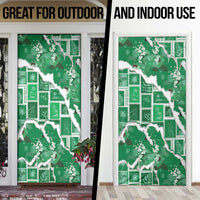 Hawaii Japanese Culture Green Door Cover Spring Cranes Aloha Pattern