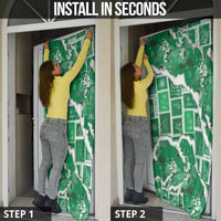 Hawaii Japanese Culture Green Door Cover Spring Cranes Aloha Pattern
