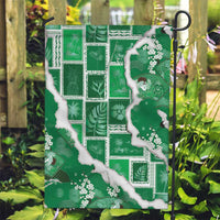 Hawaii Japanese Culture Green Garden Flag Spring Cranes Aloha Pattern