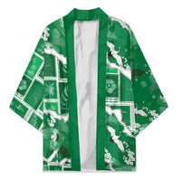 Hawaii Japanese Culture Green Kimono Spring Cranes Aloha Pattern