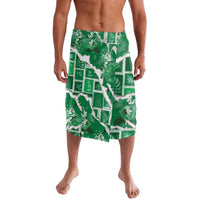 Hawaii Japanese Culture Green Lavalava Spring Cranes Aloha Pattern