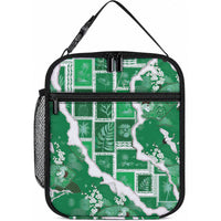 Hawaii Japanese Culture Green Lunch Bag Spring Cranes Aloha Pattern