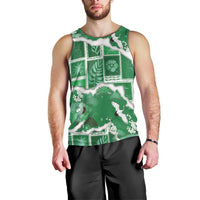 Hawaii Japanese Culture Green Men Tank Top Spring Cranes Aloha Pattern