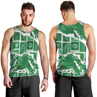 Hawaii Japanese Culture Green Men Tank Top Spring Cranes Aloha Pattern