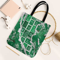 Hawaii Japanese Culture Green Tote Bag Spring Cranes Aloha Pattern