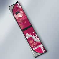 Hawaii Japanese Culture Pink Auto Sun Shade Spring Cranes Aloha Pattern