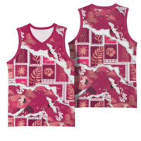 Hawaii Japanese Culture Pink Basketball Jersey Spring Cranes Aloha Pattern