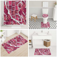 Hawaii Japanese Culture Pink Bathroom Set Spring Cranes Aloha Pattern