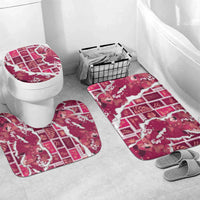 Hawaii Japanese Culture Pink Bathroom Set Spring Cranes Aloha Pattern