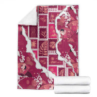 Hawaii Japanese Culture Pink Blanket Spring Cranes Aloha Pattern LT01 - Polynesian Pride