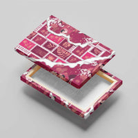 Hawaii Japanese Culture Pink Canvas Wall Art Spring Cranes Aloha Pattern