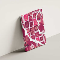 Hawaii Japanese Culture Pink Canvas Wall Art Spring Cranes Aloha Pattern