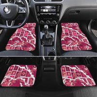 Hawaii Japanese Culture Pink Car Mats Spring Cranes Aloha Pattern