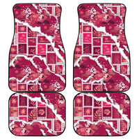 Hawaii Japanese Culture Pink Car Mats Spring Cranes Aloha Pattern