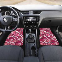 Hawaii Japanese Culture Pink Car Mats Spring Cranes Aloha Pattern