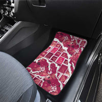 Hawaii Japanese Culture Pink Car Mats Spring Cranes Aloha Pattern