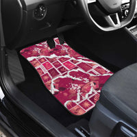 Hawaii Japanese Culture Pink Car Mats Spring Cranes Aloha Pattern