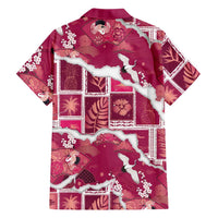 Hawaii Japanese Culture Pink Family Matching Mermaid Dress and Hawaiian Shirt Spring Cranes Aloha Pattern