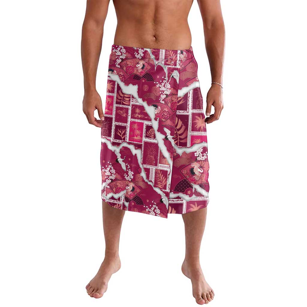 Hawaii Japanese Culture Pink Lavalava Spring Cranes Aloha Pattern